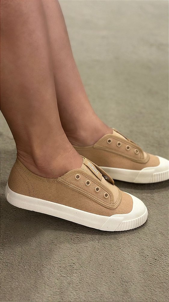 Tenis Sapatenis TÃªnis Cano Alto Sem CadarÃ§o Lona Sapatenis Sem