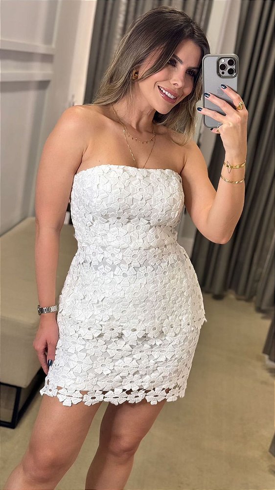 TOP TOMARA QUE CAIA RENDA VALENTINO BRANCO