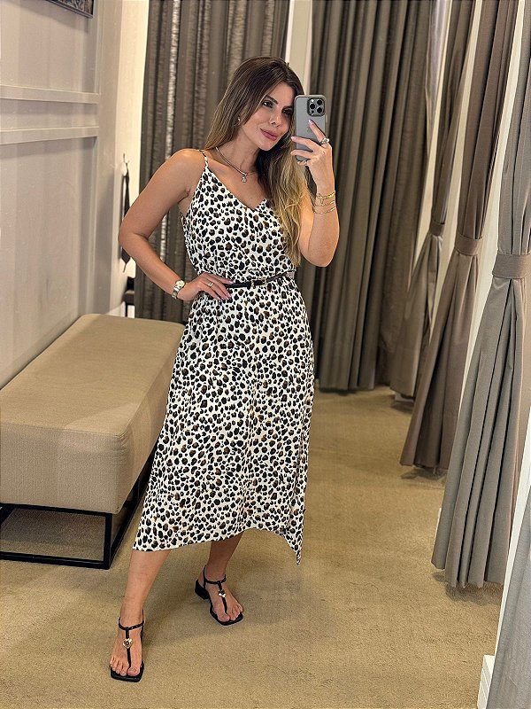 VESTIDO MIDI ONÇA