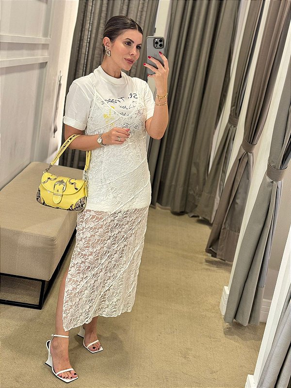 VESTIDO MIDI RENDA MARSELHA OFF WHITE