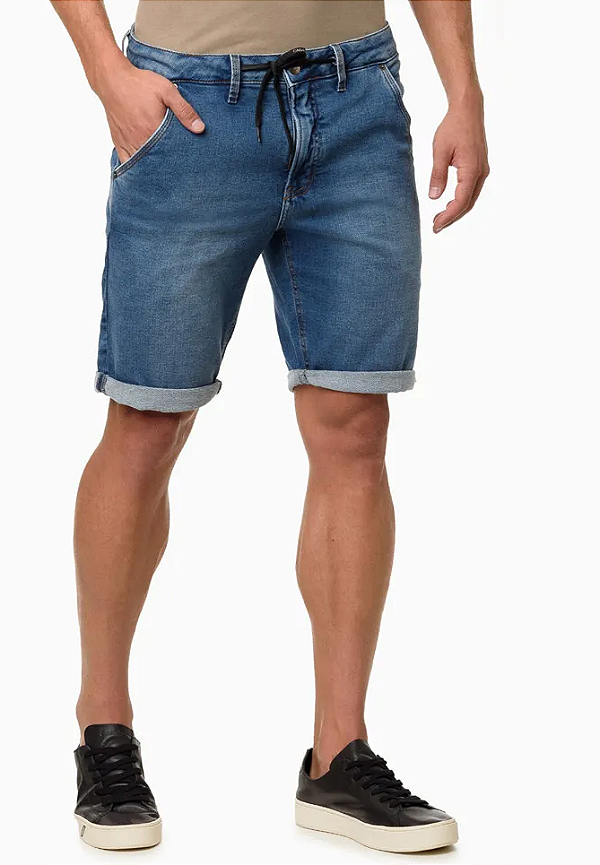CALVIN KLEIN JEANS BERMUDA JEANS CARNABY 9' CADARÇO CÓS AZUL CLARO
