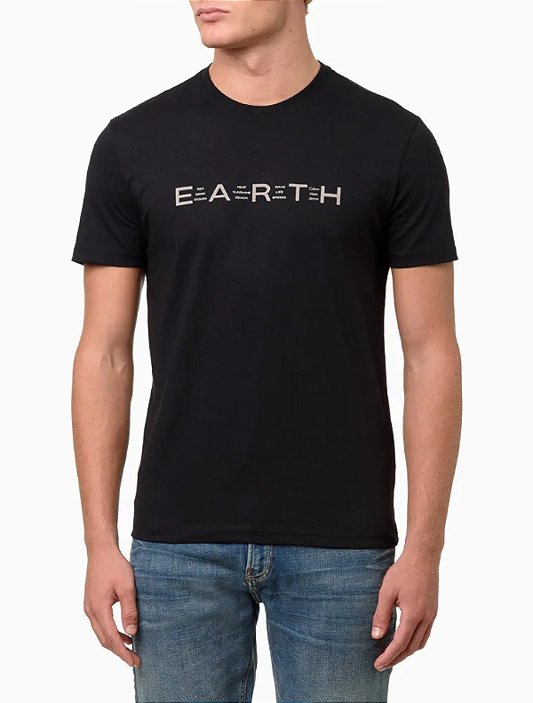 CALVIN KLEIN JEANS CAMISETA MC CKJ EARTH PRETA