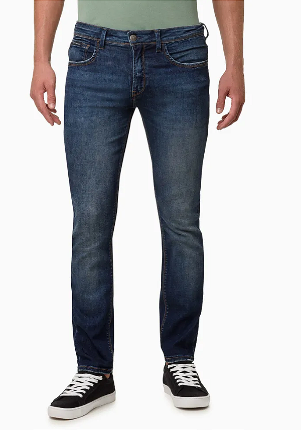 CALVIN KLEIN JEANS CALÇA JEANS SKINNY CONTROLE TÉRMICO MARINHO
