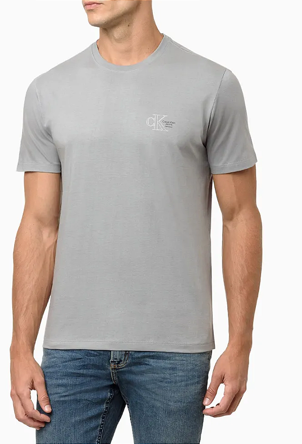 CALVIN KLEIN JEANS CAMISETA MANGA CURTA LOGO NATURALS CHUMBO
