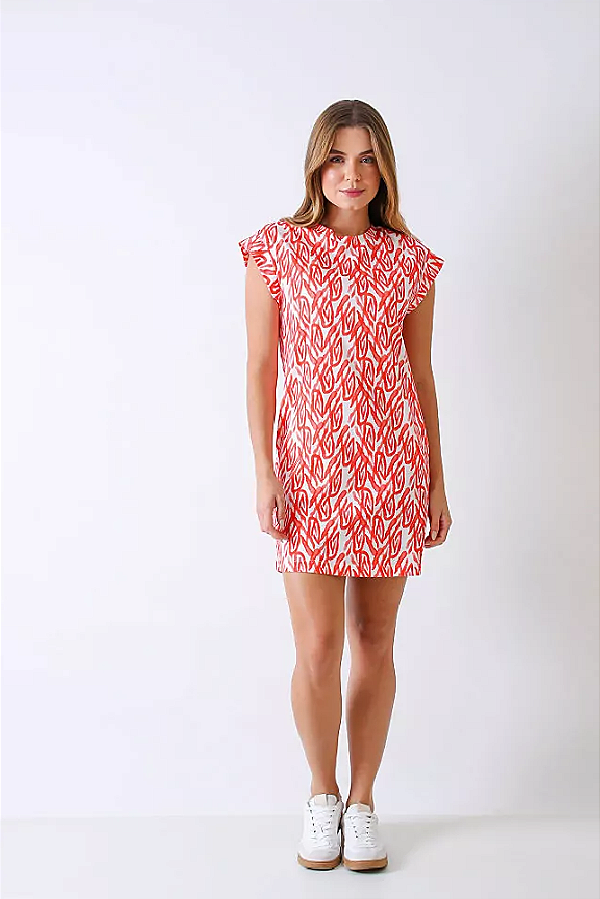 VESTIDO CURTO REGATA ESTAMPADO VERMELHO