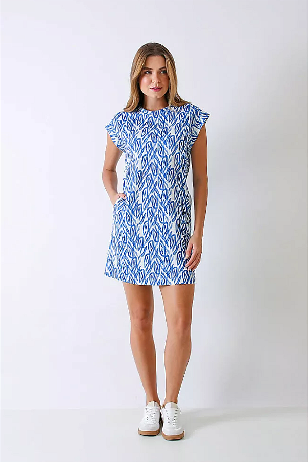 VESTIDO CURTO REGATA ESTAMPADO AZUL