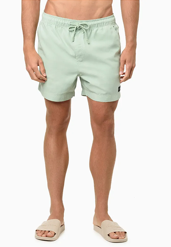 CALVIN KLEIN JEANS SHORTS COLOR COM ELÁSTICO VERDE CLARO