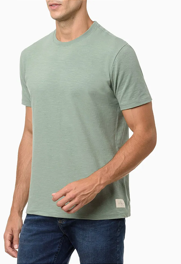 CALVIN KLEIN JEANS CAMISETA FLAMÊ COM ETIQUETA VERDE