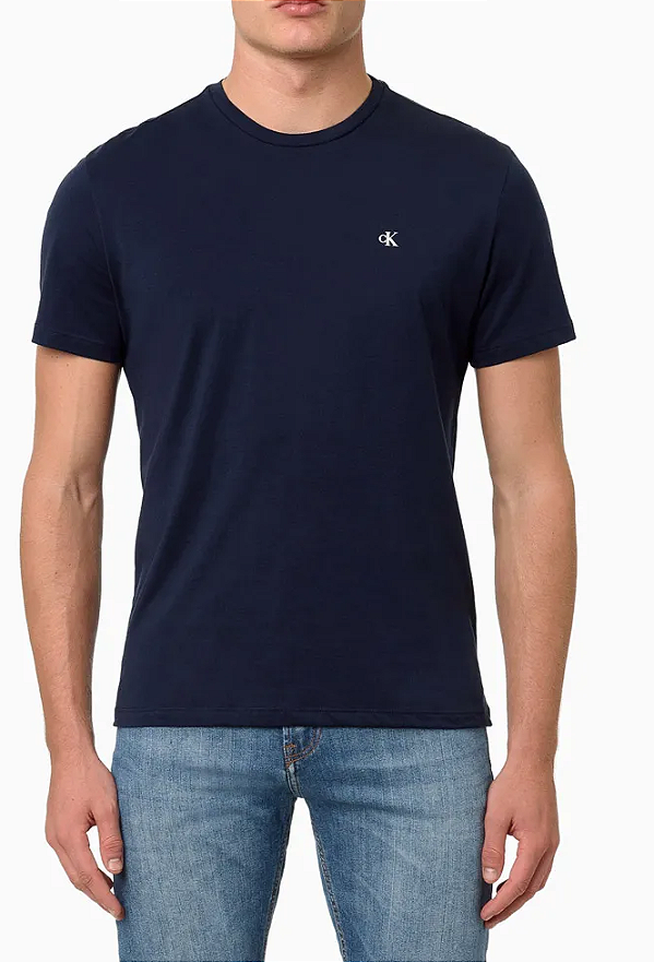 CALVIN KLEIN JEANS CAMISETA PIMA CKJ MARINHO