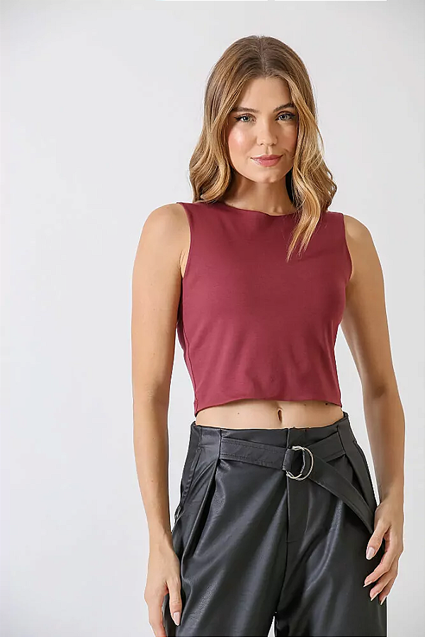 REGATA CROPPED DUPLO VINHO