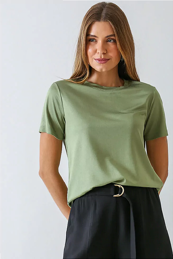 BLUSA SOPHISTIQUE COM DECOTE REBATIDO VERDE CLARO