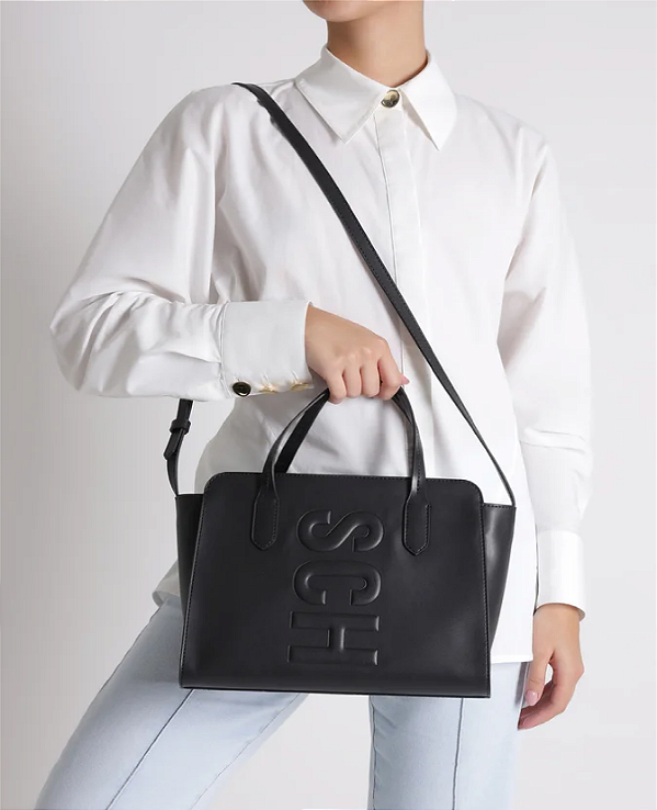 SCHUTZ BOLSA TOTE MÉDIA TASSY PRETA