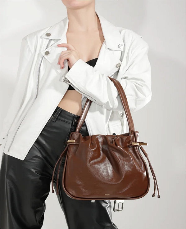 SCHUTZ BAG COURO MARROM