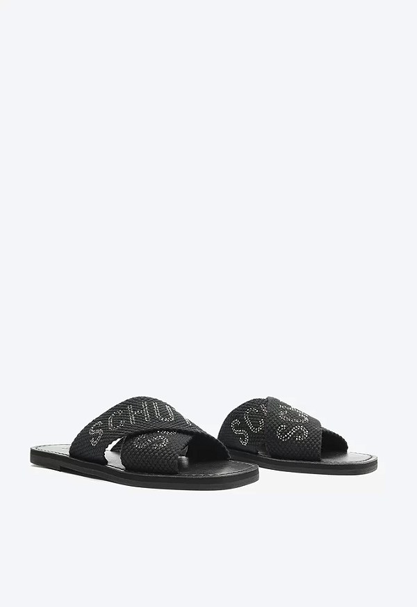 SCHUTZ FLAT CROSS BLACK
