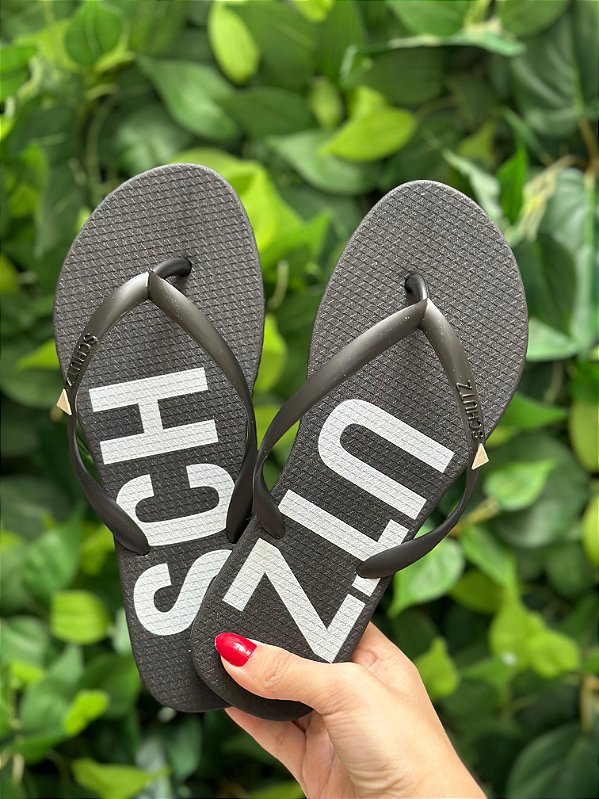 SCHUTZ CHINELO JELLYS SCHUTZ PRETO