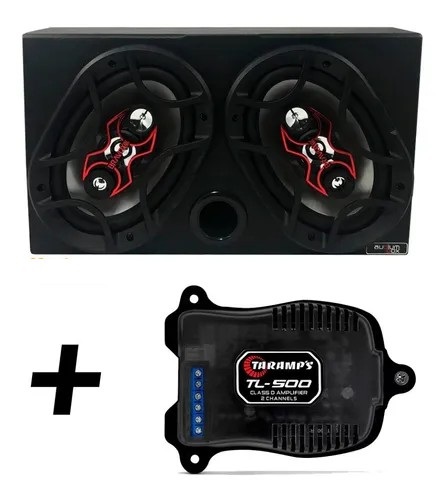 Caixa 6x9 Bravox Montada Completa 140w Rms + Amplificador Taramps