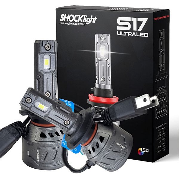 Par Lampada Ultraled Shocklight S17 Nano H7 6000k 12v 55w 5000 Lumens