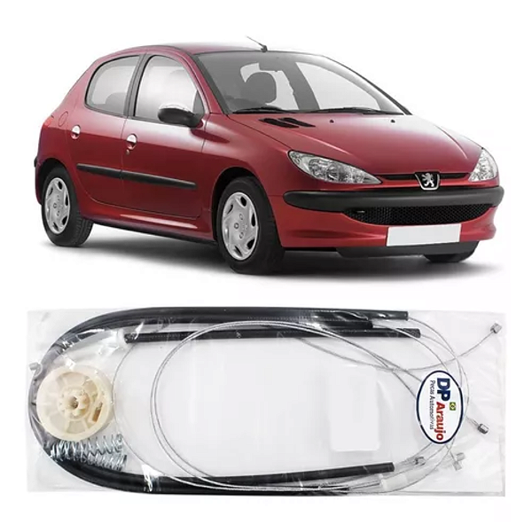 Kit Reparo Maquina Vidro Dianteira Peugeot 206 2001 a 2010