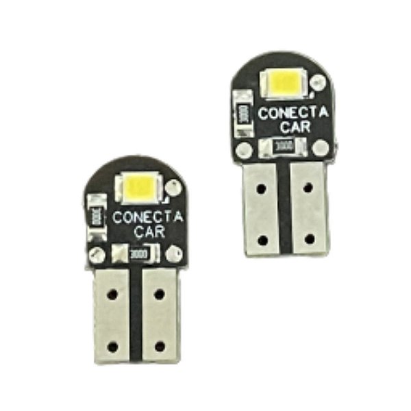 Par Led T10 Pingo Lampada Premium Esmagada 6500k 12v CLT10