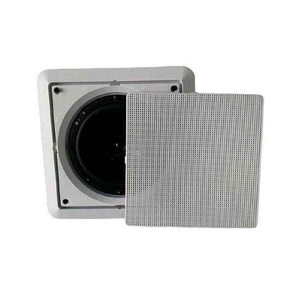 Arandela Quadrada Som Ambiente Branca Falante 6" 50w 8 Ohms