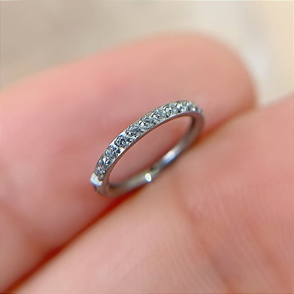 PIERCING CARTILAGEM/CONCH TITÂNIO ARGOLA ZIRCÔNIA SEGMENTO ARTICULADO 8MM SEMIJOIA PARA PERFURAÇÃO⭐️