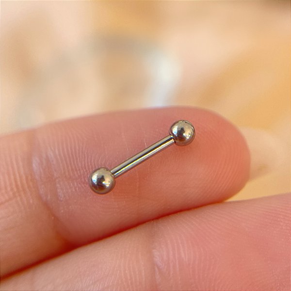 PIERCING TITÂNIO RETO BÁSICO 8MM SEMIJOIA PARA PERFURAÇÃO⭐️