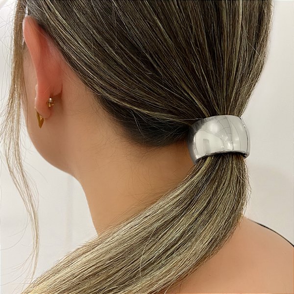 ELÁSTICO PARA CABELOS COM METAL BOLEADO LISO