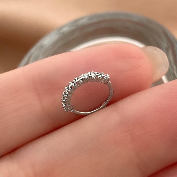 PIERCING NARIZ ARGOLINHA AÇO 316L 7MM ZIRCÔNIA LATERAL RELEVO FOLHEADO A RÓDIO SEMIJOIA PARA ATUALIZAÇÃO⭐️