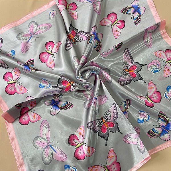 LENÇO ESTAMPA BORBOLETAS M