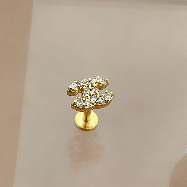 PIERCING TRÁGUS / CARTILAGEM INSPIRATION 6MM HASTE AÇO 316L FOLHEADO A OURO 18K SEMIJOIA PARA ATUALIZAÇÃO⭐️