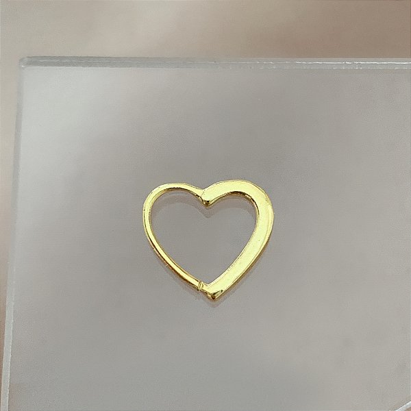 PIERCING CARTILAGEM ARGOLINHA CORAÇÃO LISO 8MM AÇO 316L FOLHEADO A OURO 18K SEMIJOIA PARA ATUALIZAÇÃO⭐️