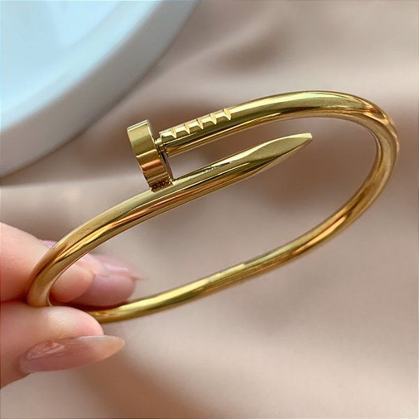 PULSEIRA PREGO DOURADO AÇO 316L⭐️