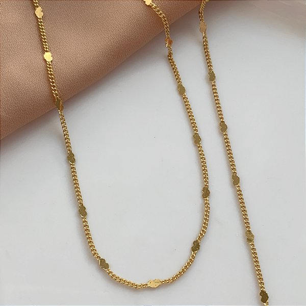 COLAR MINI CORAÇÕES 30CM FOLHEADO A OURO 18K⭐️