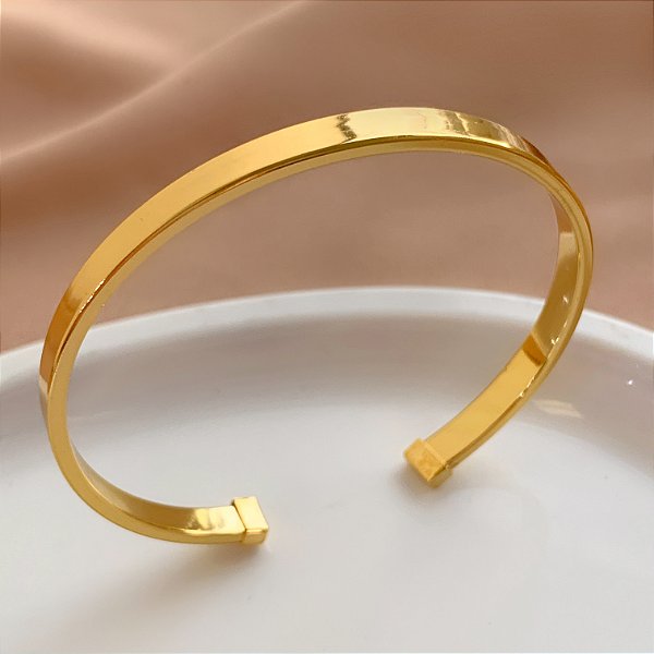 PULSEIRA ARO FIO ACHATADO LISO FOLHEADO A OURO 18K⭐️