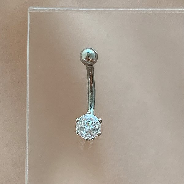 PIERCING ÍNTIMO ZIRCÔNIA 8MM HASTE AÇO 316L FOLHEADO A RÓDIO SEMIJOIA PARA ATUALIZAÇÃO⭐️