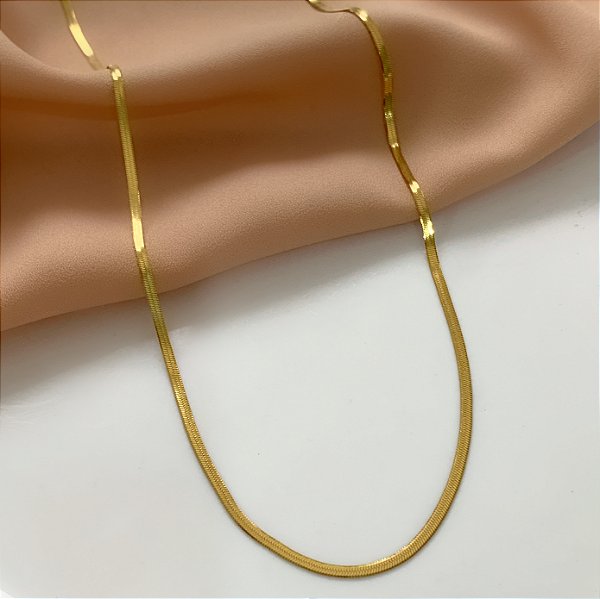 COLAR FITA FINA 1,5MM DOURADO AÇO 316L⭐️