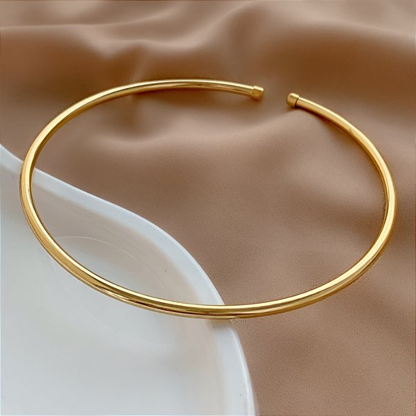 COLAR ARO FIO TUBO FOLHEADO A OURO 18K⭐️