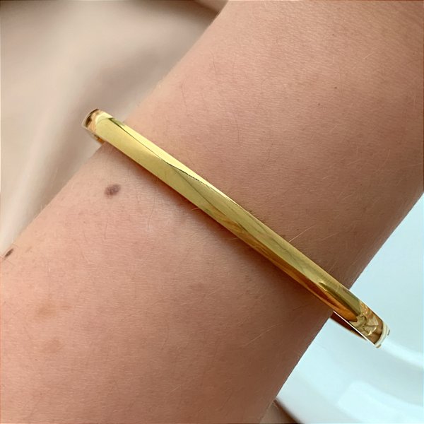PULSEIRA / BRACELETE FIO LISO FINO DOURADO AÇO 316L⭐️