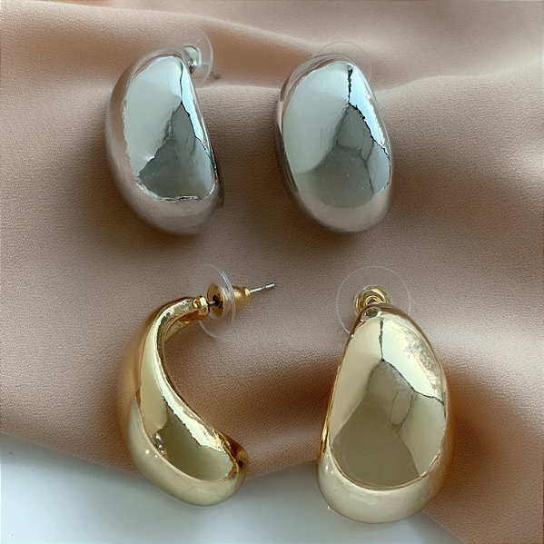 BRINCO GOTA BOLEADA GROSSA CURVADA BIJU