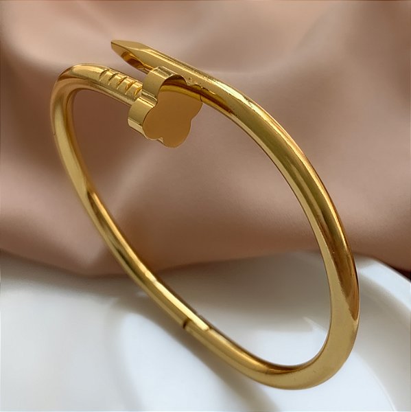 PULSEIRA PREGO TREVO DOURADO AÇO 316L⭐️