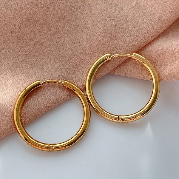 BRINCO ARGOLA BOLEADA FINA FECHADA M DOURADO AÇO 316L⭐️