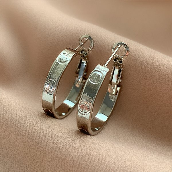 BRINCO ARGOLA INSPIRAÇÃO CARTIER P AÇO INOXIDÁVEL 316L⭐️