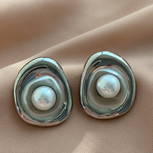 BRINCO ORGÂNICO COM PÉROLA  AÇO 316L ⭐️