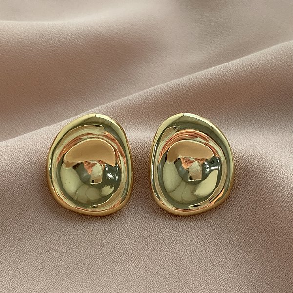 BRINCO ORGÂNICO CÔNCAVO DOURADO AÇO 316L⭐️