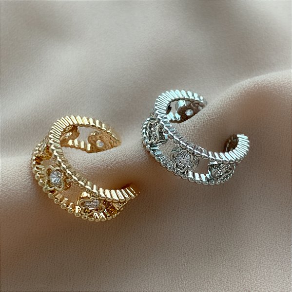 PIERCING FAKE MINI TREVOS VAZADOS ZIRCÔNIAS BIJU