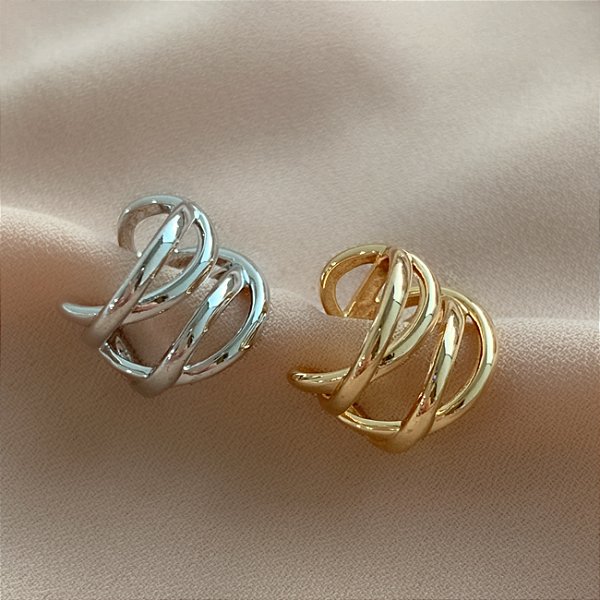 PIERCING FAKE FIOS CRUZADOS LISOS BIJU