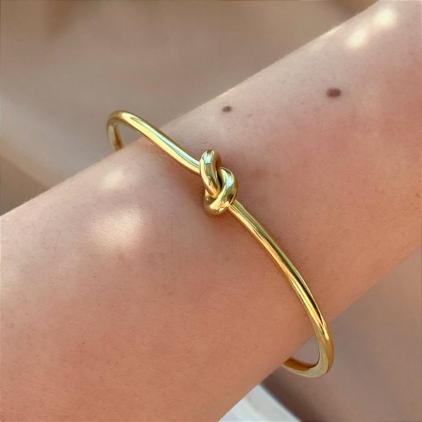 PULSEIRA / BRACELETE FIO NÓ DOURADO AÇO 316L⭐️