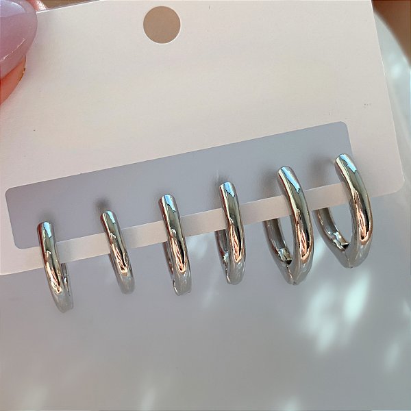 BRINCO KIT ARGOLINHAS OVAL MÉDIA ALANA BIJU