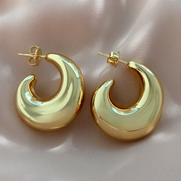 BRINCO CURVADO BOLEADO FECHADO DOURADO AÇO 316L⭐️