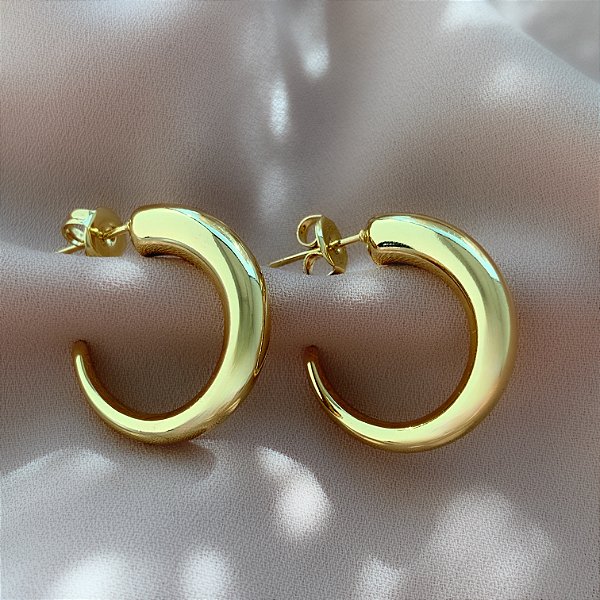 BRINCO ARGOLA FIO AFUNILADO P DOURADO AÇO 316L⭐️